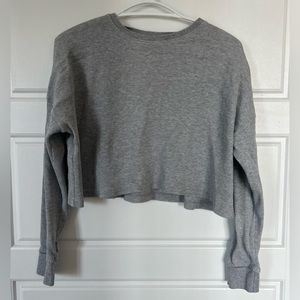 Province of Canada Morning Waffle cropped long sleeve- heather grey size medium